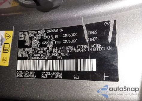 2018 Lexus Rx 450Hl Premium из США, поврежденный, VIN JTJDGKCA6J2004313